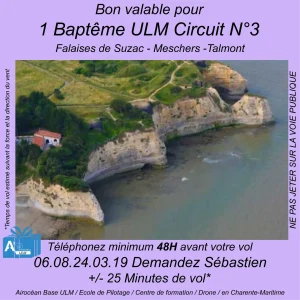 Baptême de l'air ULM à Falaises de Suzac