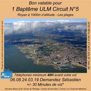 Baptême de l'air ULM Royan 1000m Circuit N°5