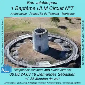 Baptême de l'air ULM à Archéologie -presqu'ile de Talmont - Mortagne avec Airocéan école de pilotage ulm