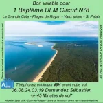 Baptême de l'air ULM à La grande côte Les plages de Royan - Vaux s/ mer - St. Palais avec Airocéan école de pilotage ulm