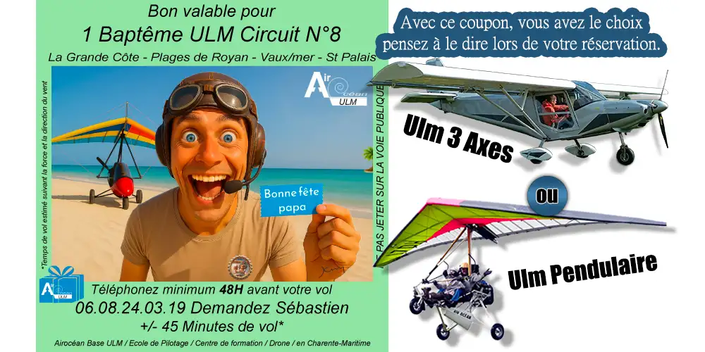Cadeau original fête des pères 2026 Baptême d' ULM<br> La Grande Côte<br> Circuit N°8 – Image 4