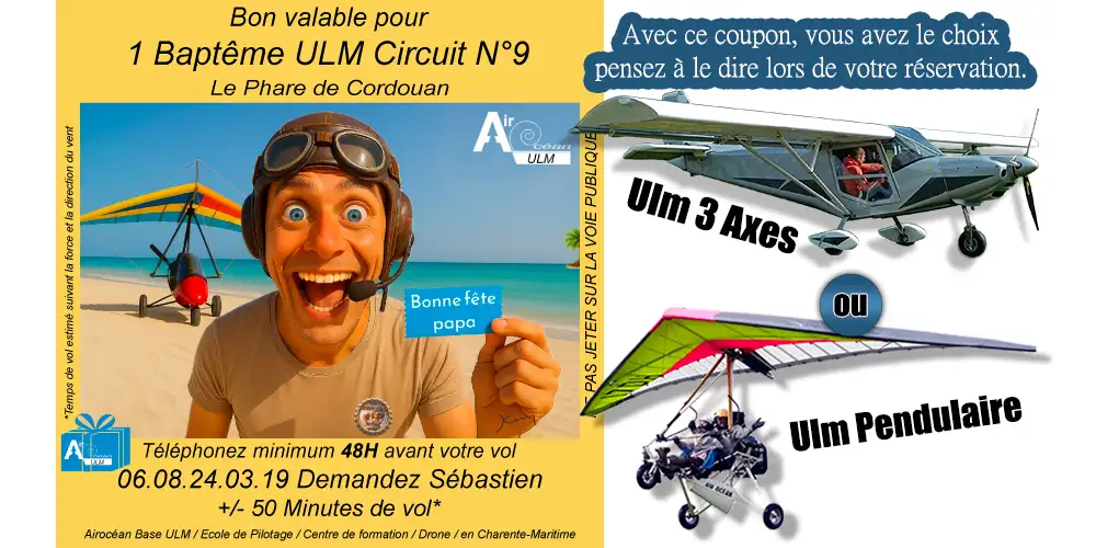 Cadeau original fête des pères 2026 ULM<br> Phare de Cordouan<br> Circuit N°9 – Image 4